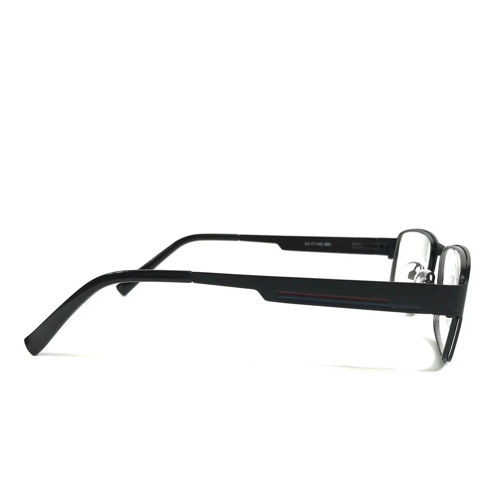 Enhance Eyeglasses Frames 4185 SBK Satin Black Rectangle Full Rim 54-17-140